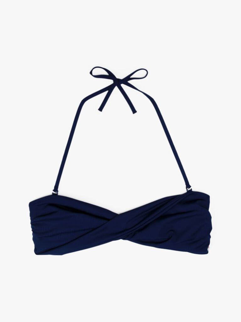 Blue Sutien Bikini Bandeau Cu Detaliu Twist  Femei