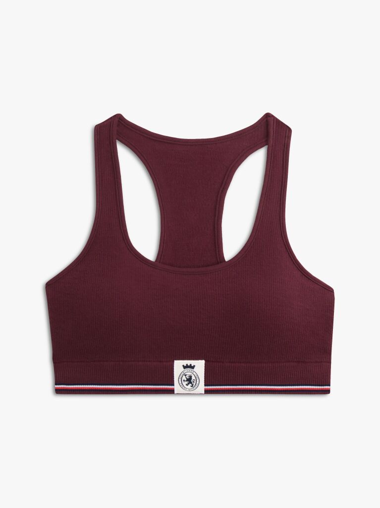 Red TH Crest Racerback Ribbed Bralette  Women