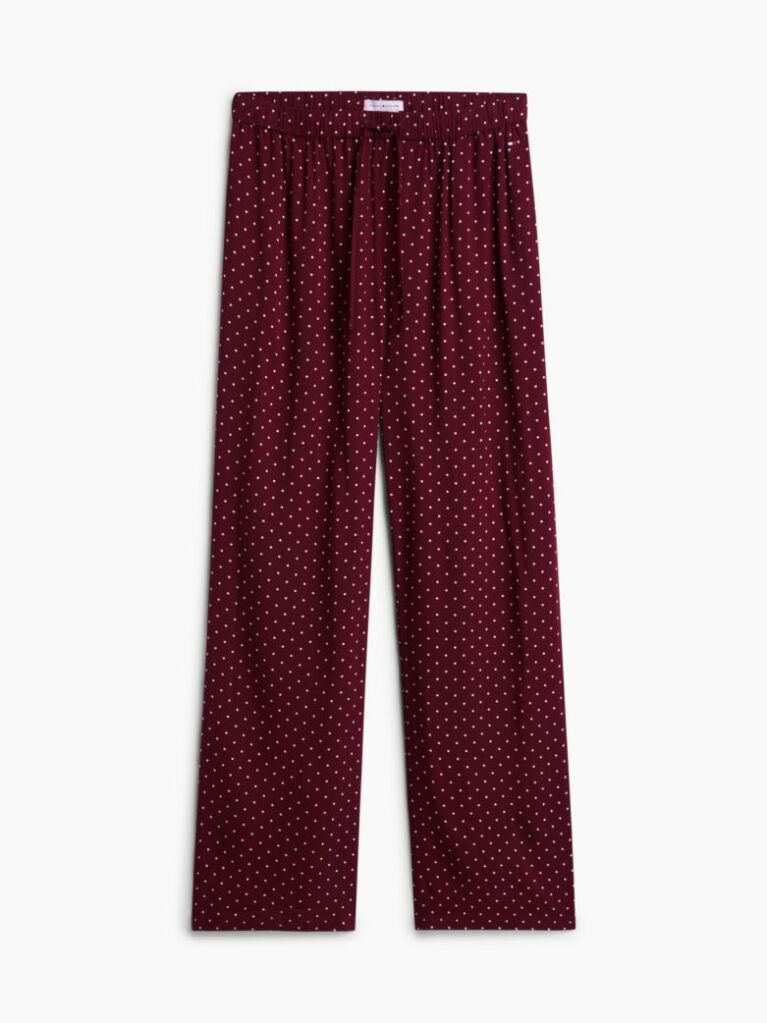 Rosu Essential Pantaloni De Pijama Cu Croiala Lejera Si Cordon  Femei