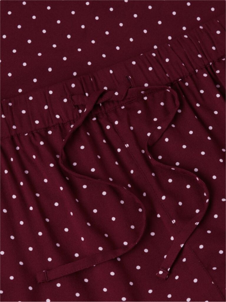 Rosu Essential Pantaloni De Pijama Cu Croiala Lejera Si Cordon  Femei