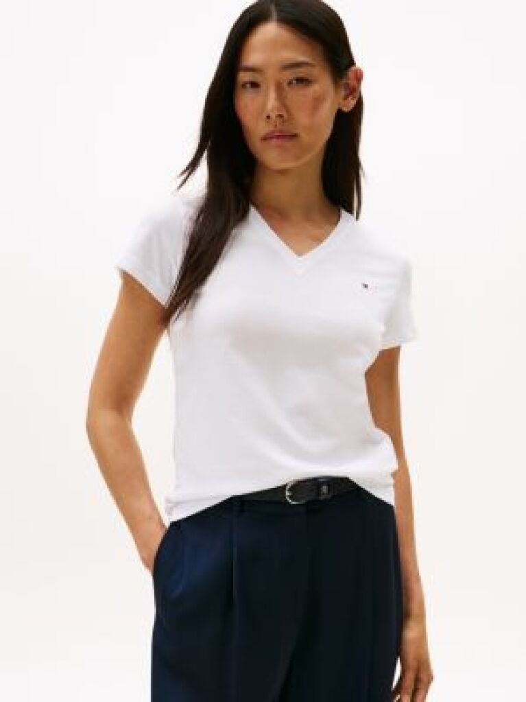 Alb Tricou Crew Neck Cu Logo Heritage  Femei