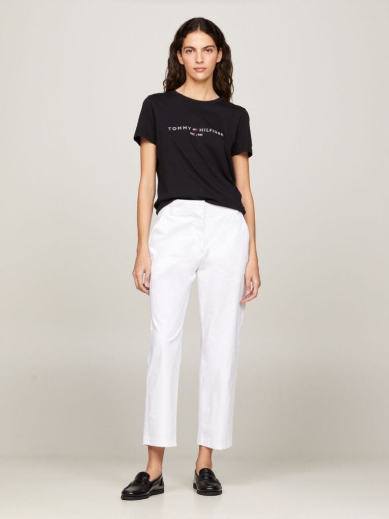 Negru Tricou Din Bumbac Organic Cu Logo  Femei