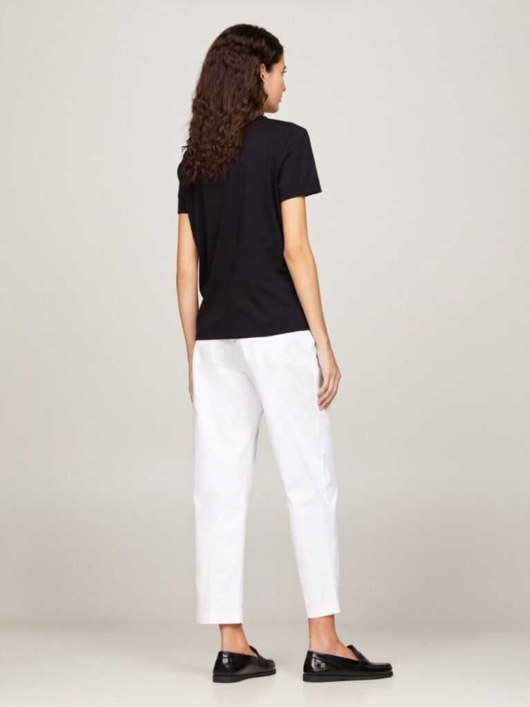 Negru Tricou Din Bumbac Organic Cu Logo  Femei