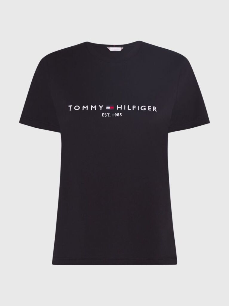 Negru Tricou Din Bumbac Organic Cu Logo  Femei