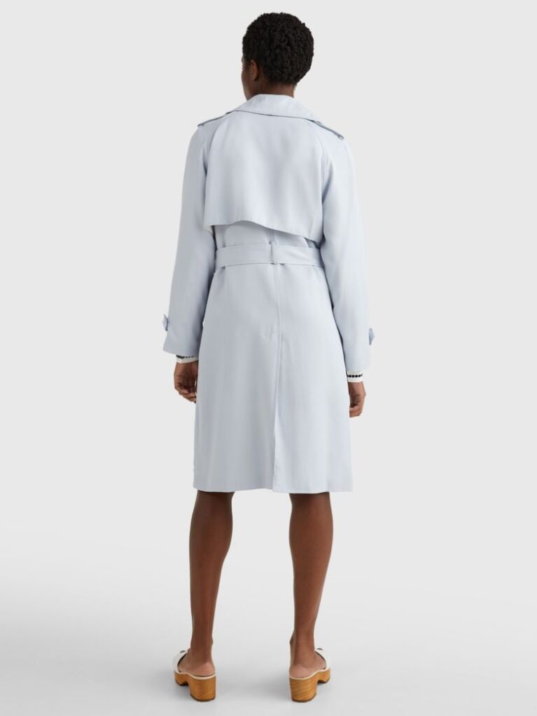 Blue Lyocell Trench Coat  Women