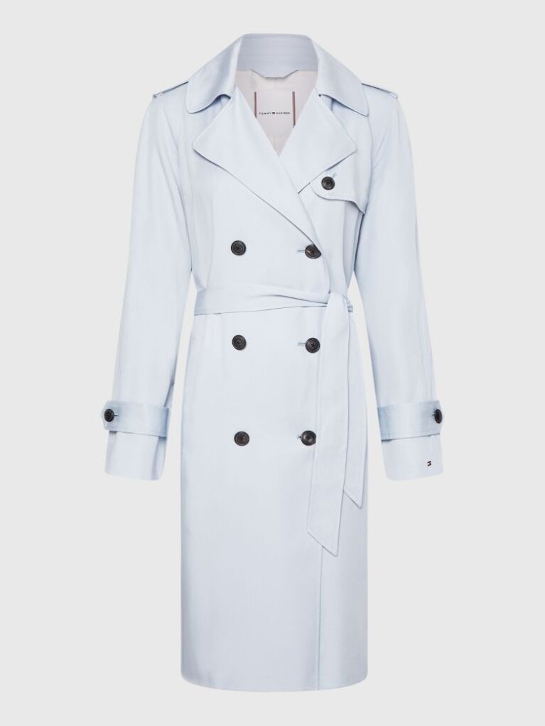Blue Lyocell Trench Coat  Women