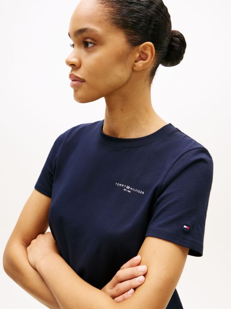 Blue Tricou Signature Cu Logo 1985 Collection   Femei