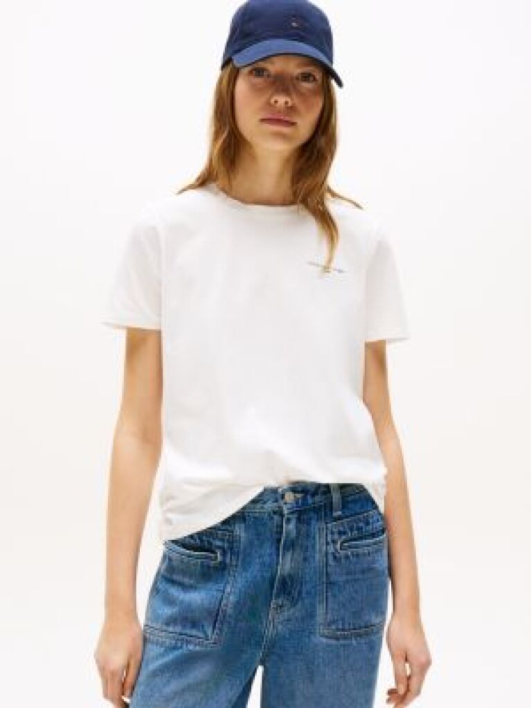 Alb Tricou Signature Cu Logo 1985 Collection   Femei