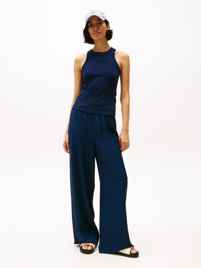 Blue RIB TANK TOP SLIM  Women