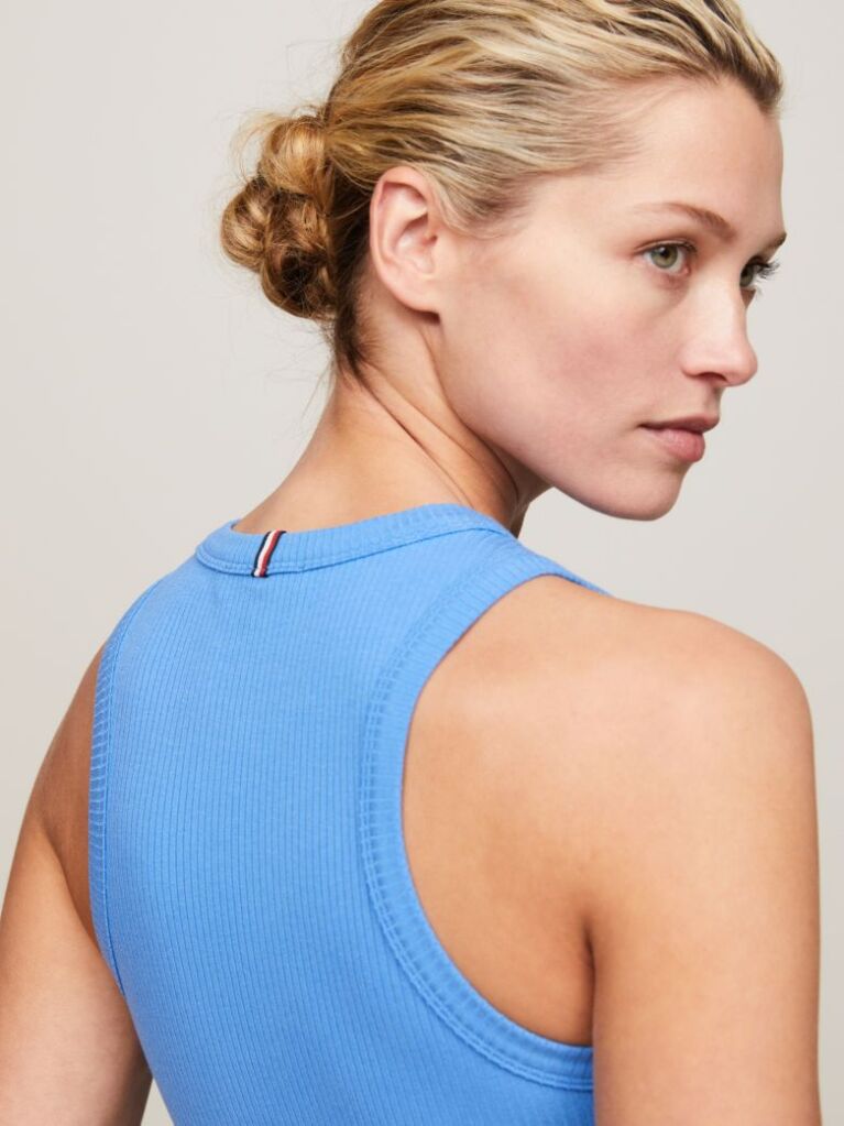 Blue RIB TANK TOP SLIM  Women