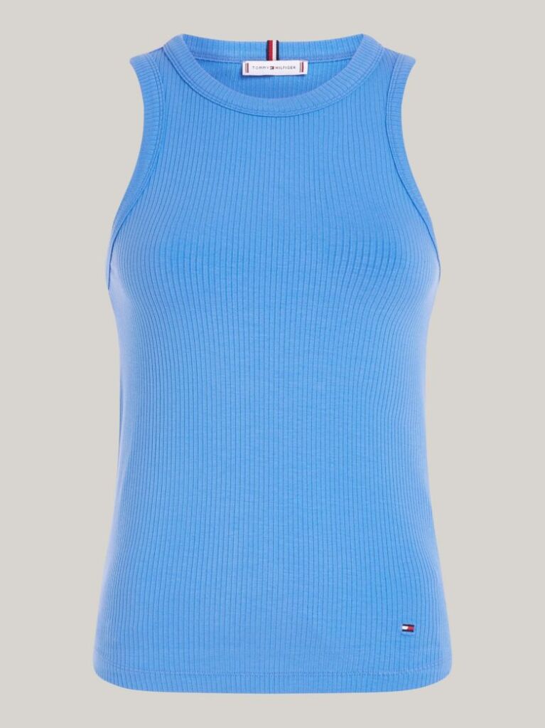 Blue RIB TANK TOP SLIM  Women