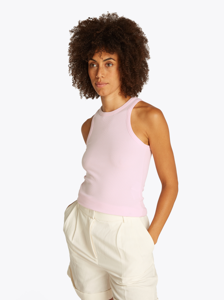 Pink RIB TANK TOP SLIM  Women