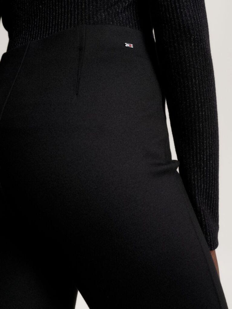 Black Elevated Slim Fit Knitted Trousers  Women