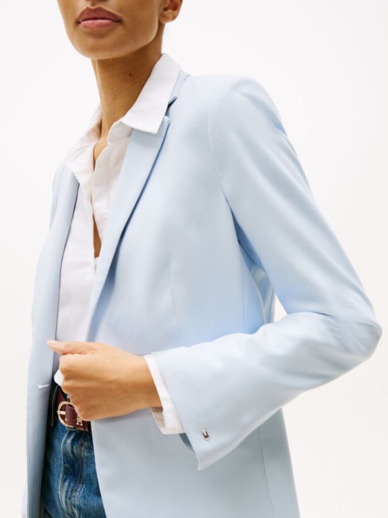 Blue Blazer TH Monogram Cu Logo Brodat  Femei