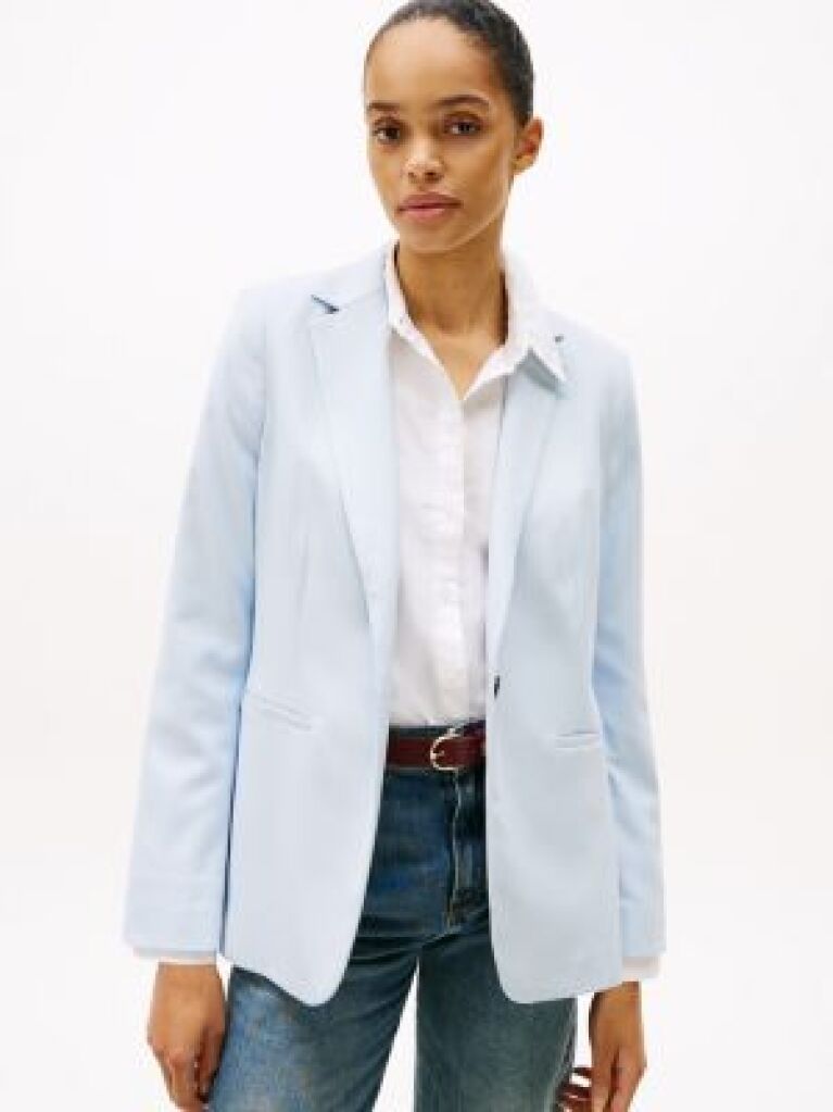 Blue Blazer TH Monogram Cu Logo Brodat  Femei