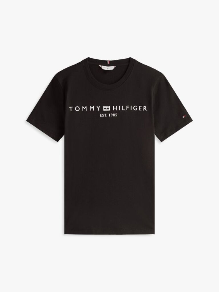Negru Tricou Cu Logo Si Guler Rotund  Femei