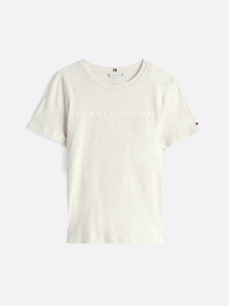 Bej Tricou Cu Logo Si Guler Rotund  Femei
