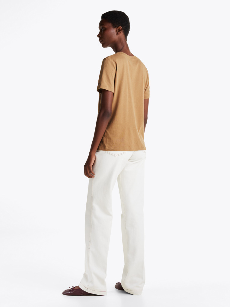 Khaki Logo Crew Neck T-Shirt  Women