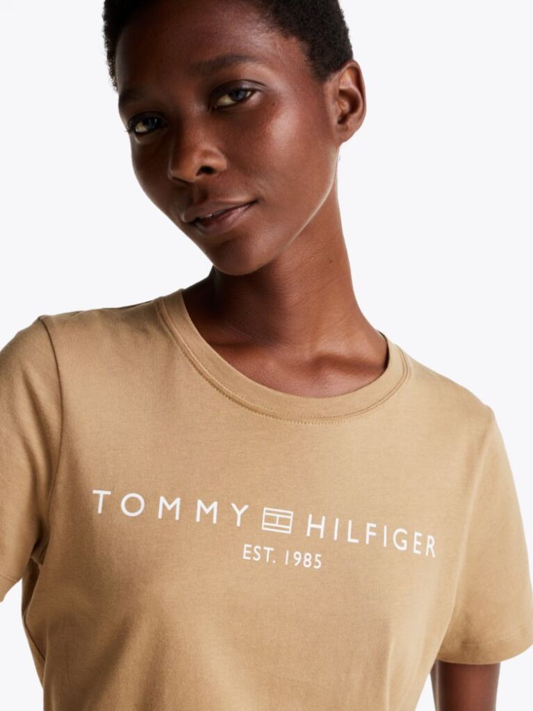 Khaki Logo Crew Neck T-Shirt  Women