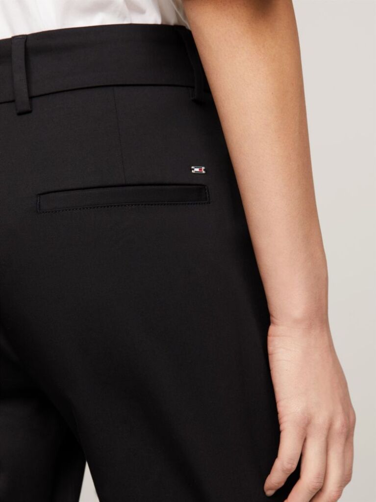 Black Slim Fit Straight Leg Chinos  Women