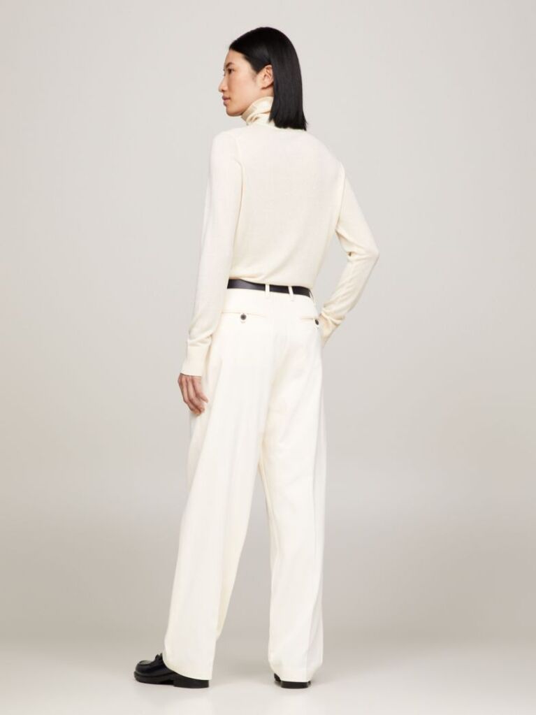Beige Relaxed Fit Straight Leg Chinos  Women