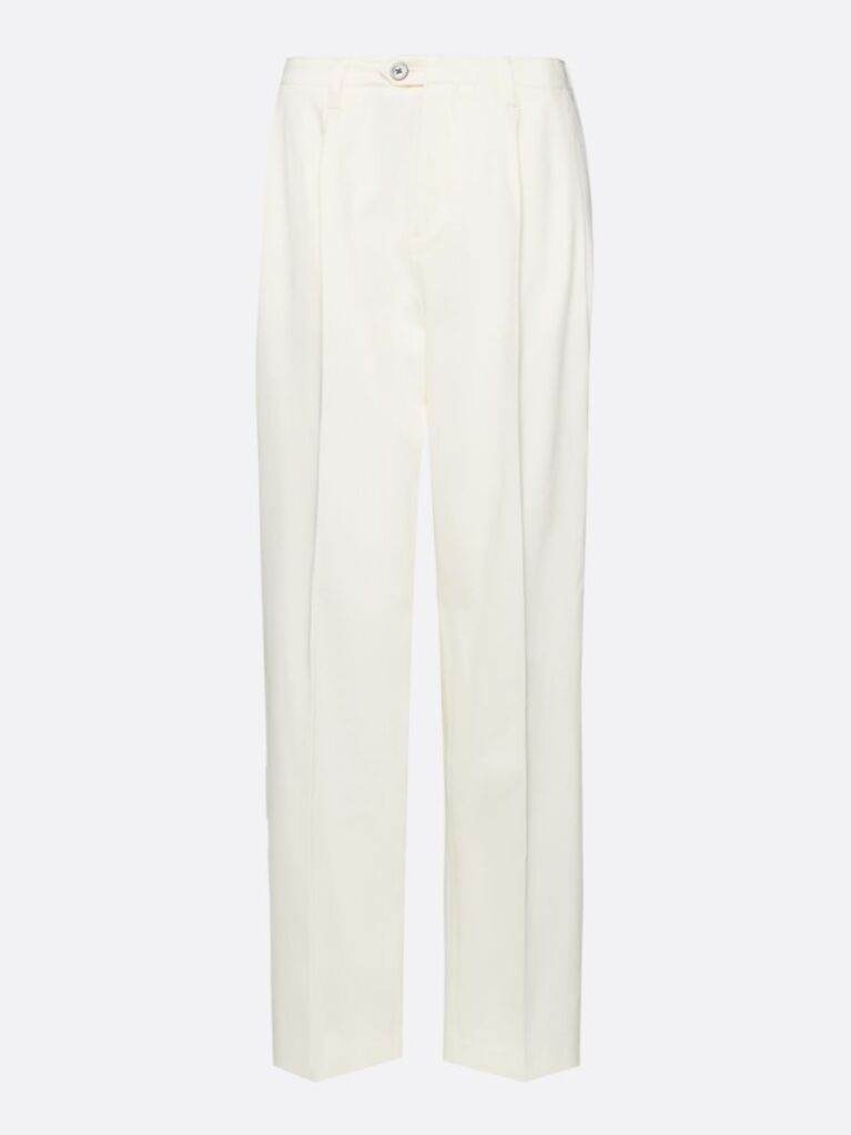 Beige Relaxed Fit Straight Leg Chinos  Women