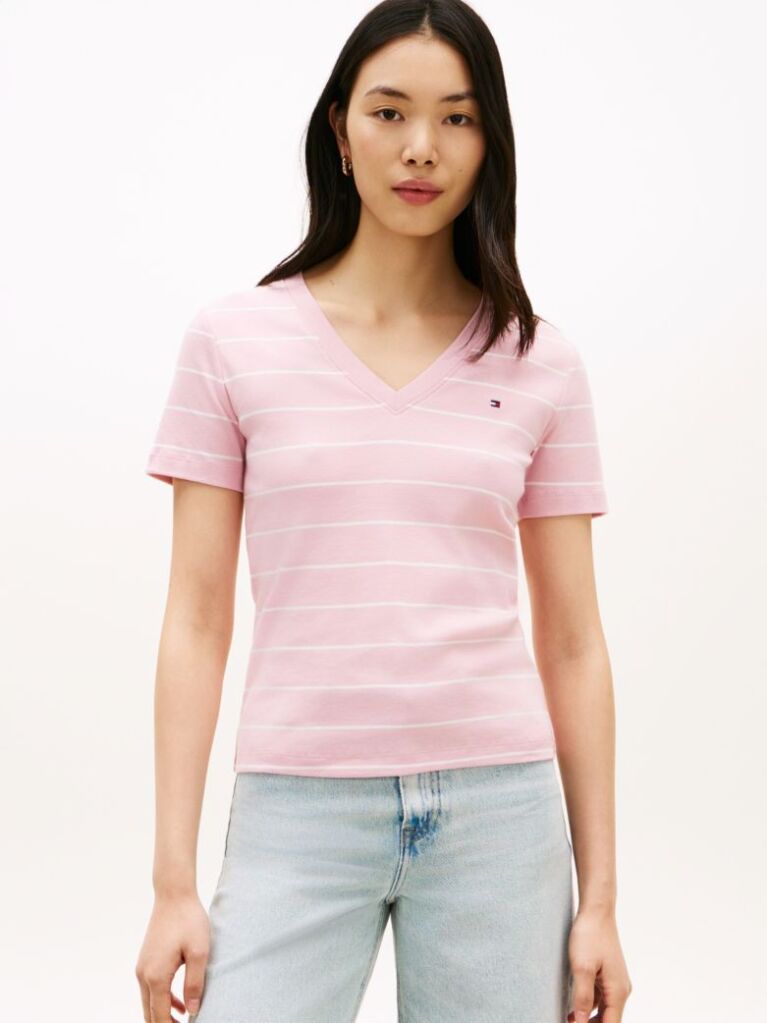 Multi Tricou Slim Fit Tricotat Cu Guler In V  Femei