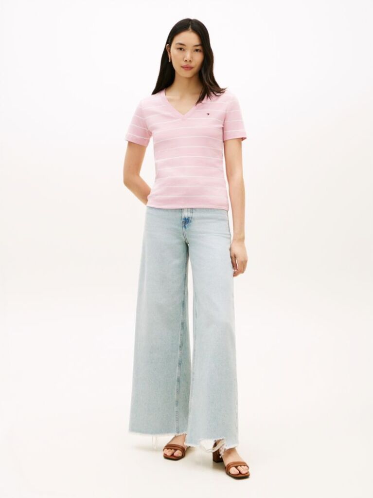 Multi Tricou Slim Fit Tricotat Cu Guler In V  Femei