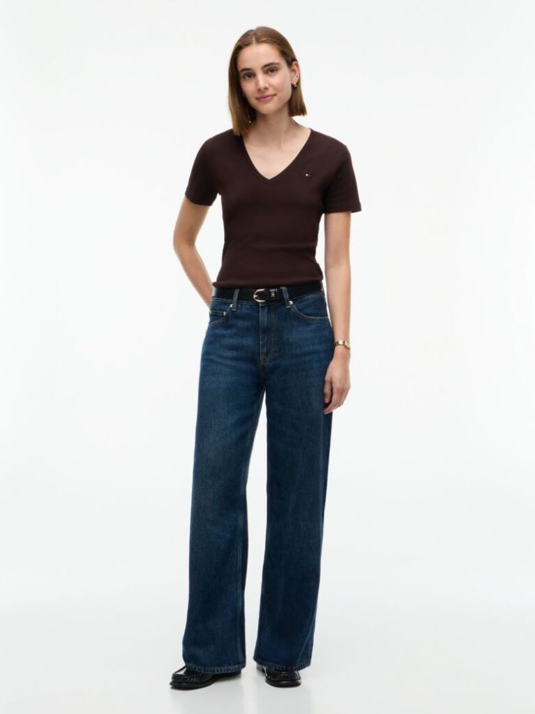 Maro Tricou Slim Fit Tricotat Cu Guler In V  Femei