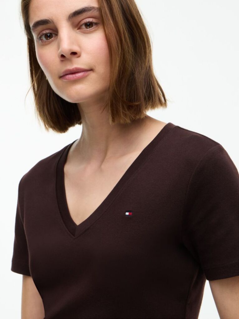 Maro Tricou Slim Fit Tricotat Cu Guler In V  Femei