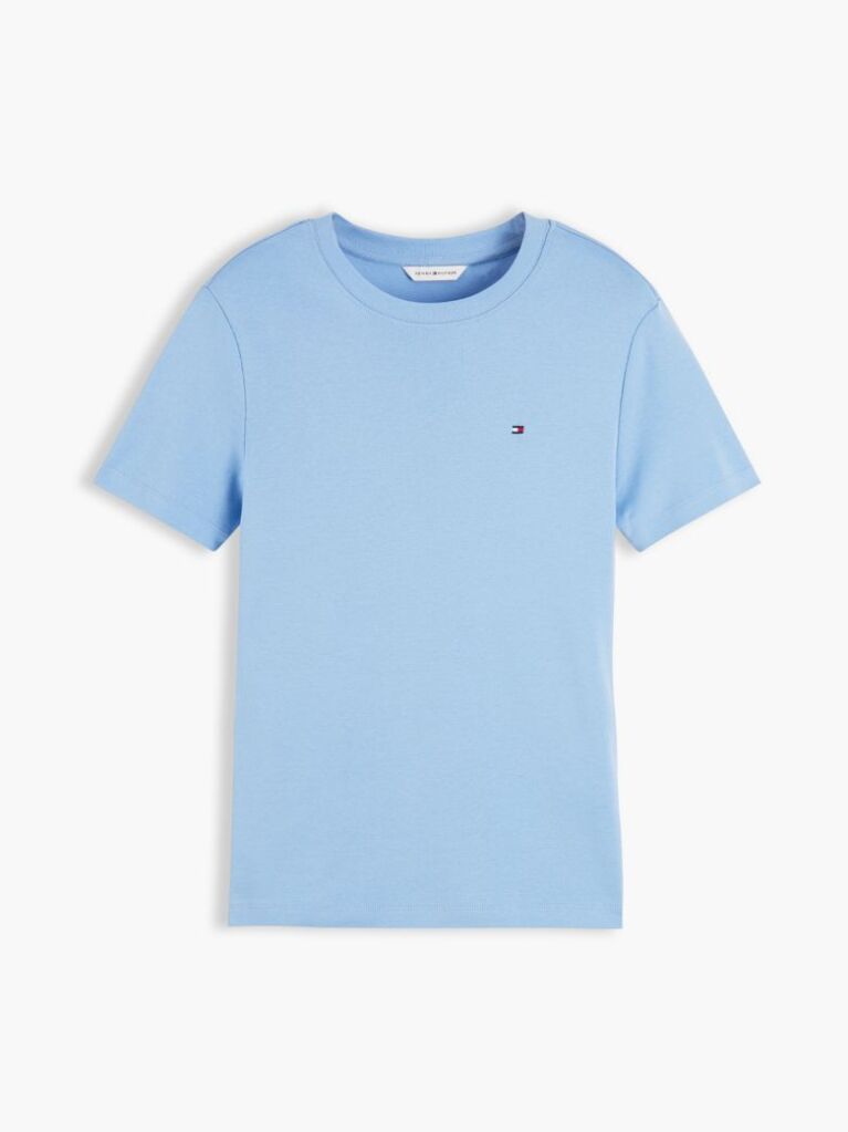 Blue Tricou Cu Nervuri Slim Fit Cu Steag Brodat  Femei