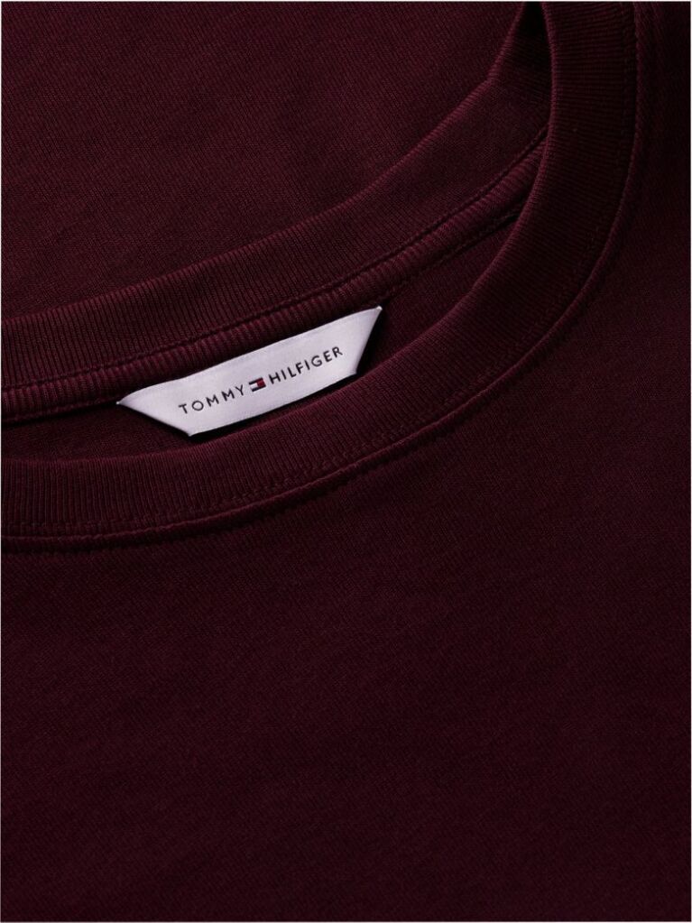 Rosu Tricou Cu Nervuri Slim Fit Cu Steag Brodat  Femei