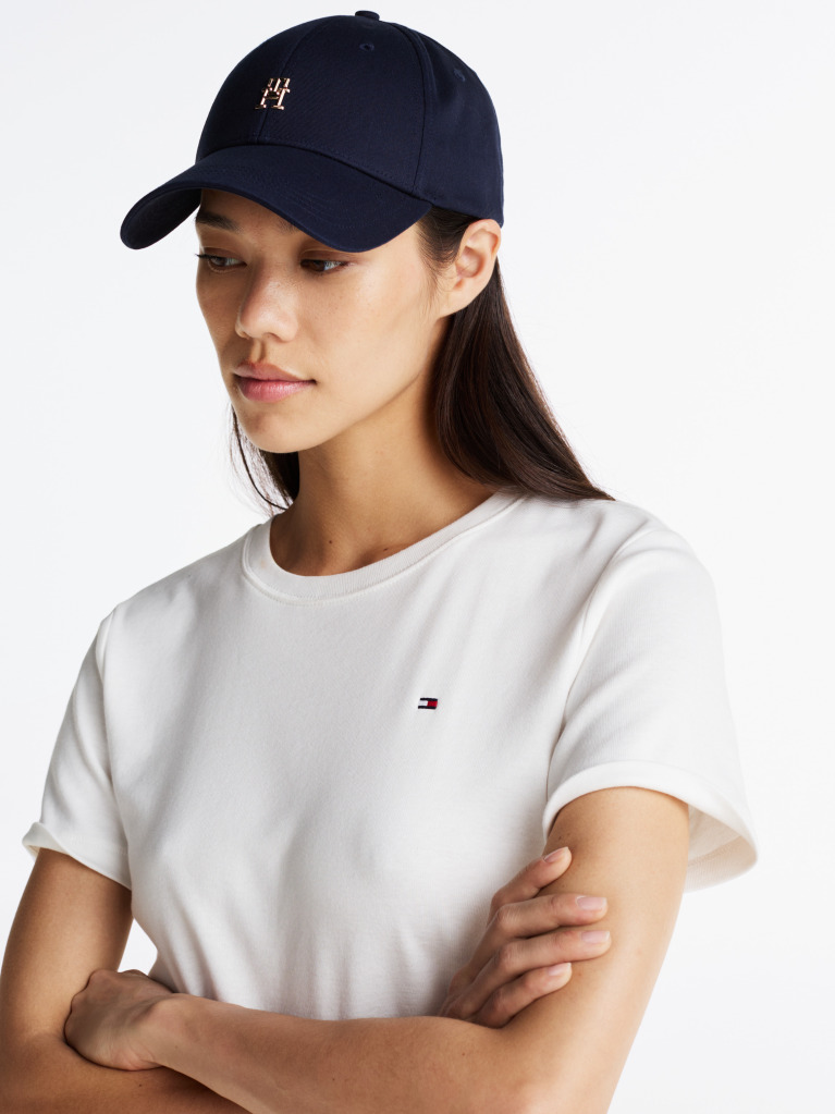 Alb Tricou Cu Nervuri Slim Fit Cu Steag Brodat  Femei