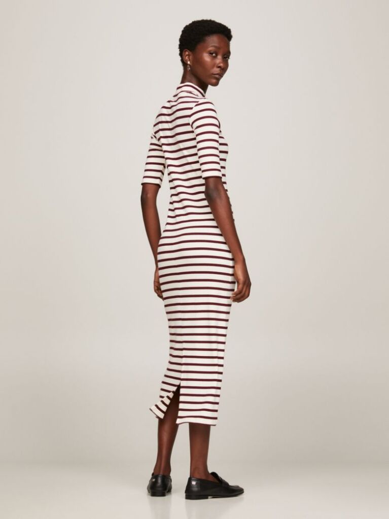 Multi Half Sleeve Slim Midi Bodycon Dress  Women