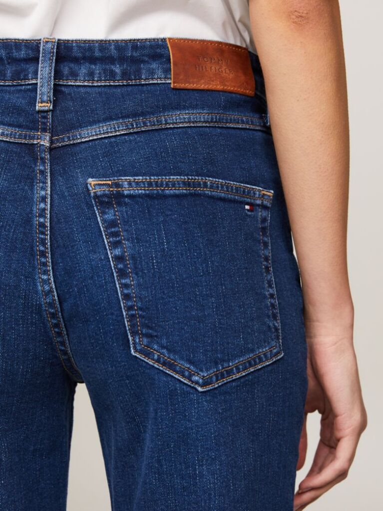 Denim Jeans Drept Cu Talie Medie  Femei