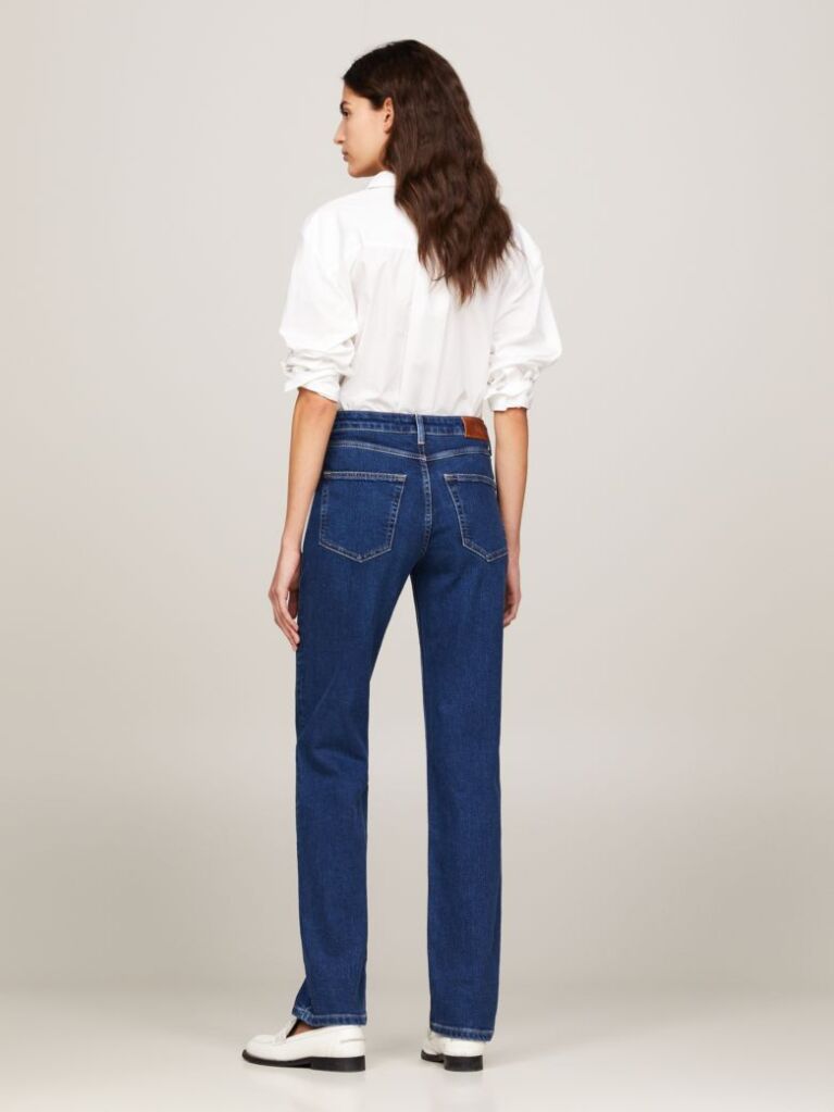 Denim Jeans Drept Cu Talie Medie  Femei