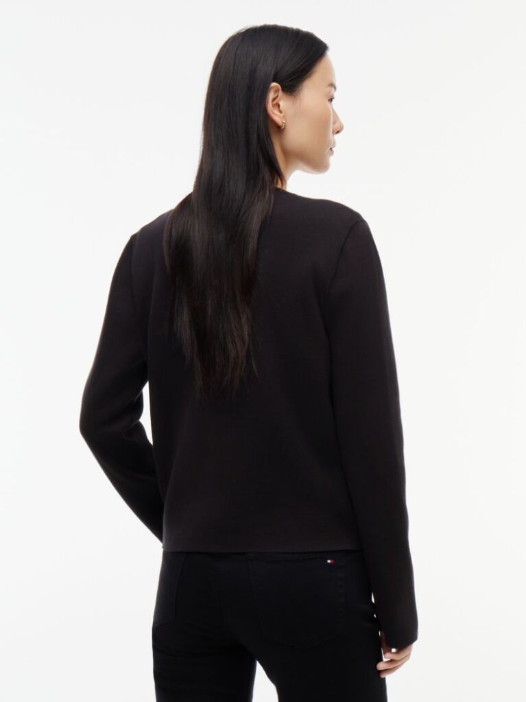 Black Jersey Strech Reversible Cardigan  Women