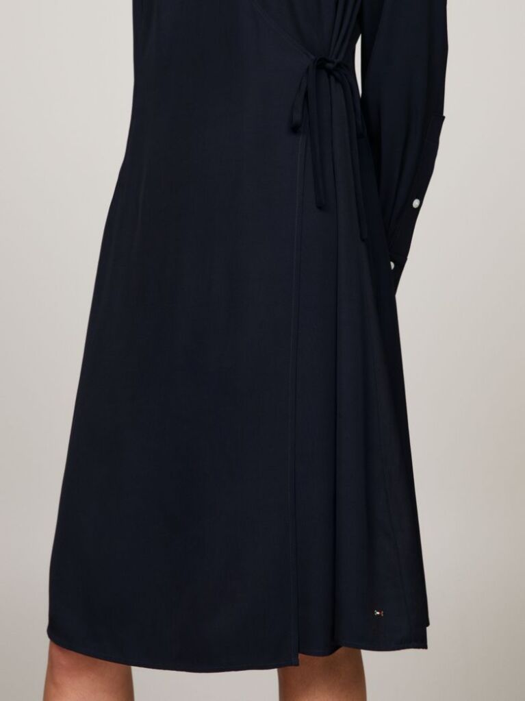 Blue Rochie Wrap Fit And Flare   Femei