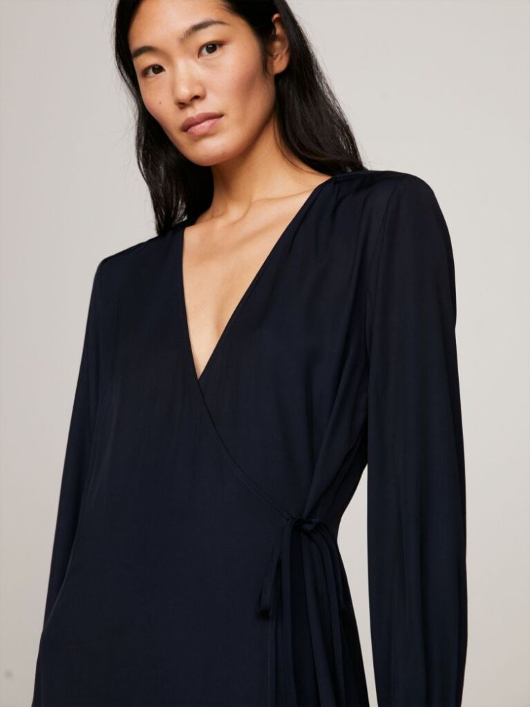 Blue Rochie Wrap Fit And Flare   Femei