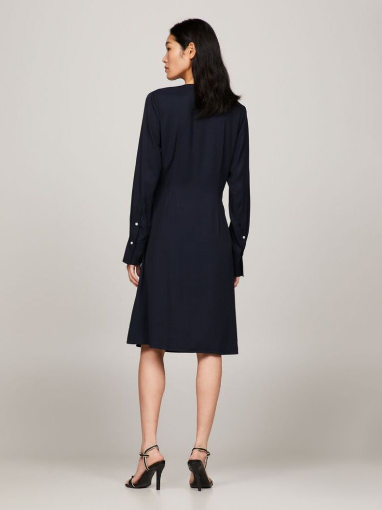 Blue Rochie Wrap Fit And Flare   Femei
