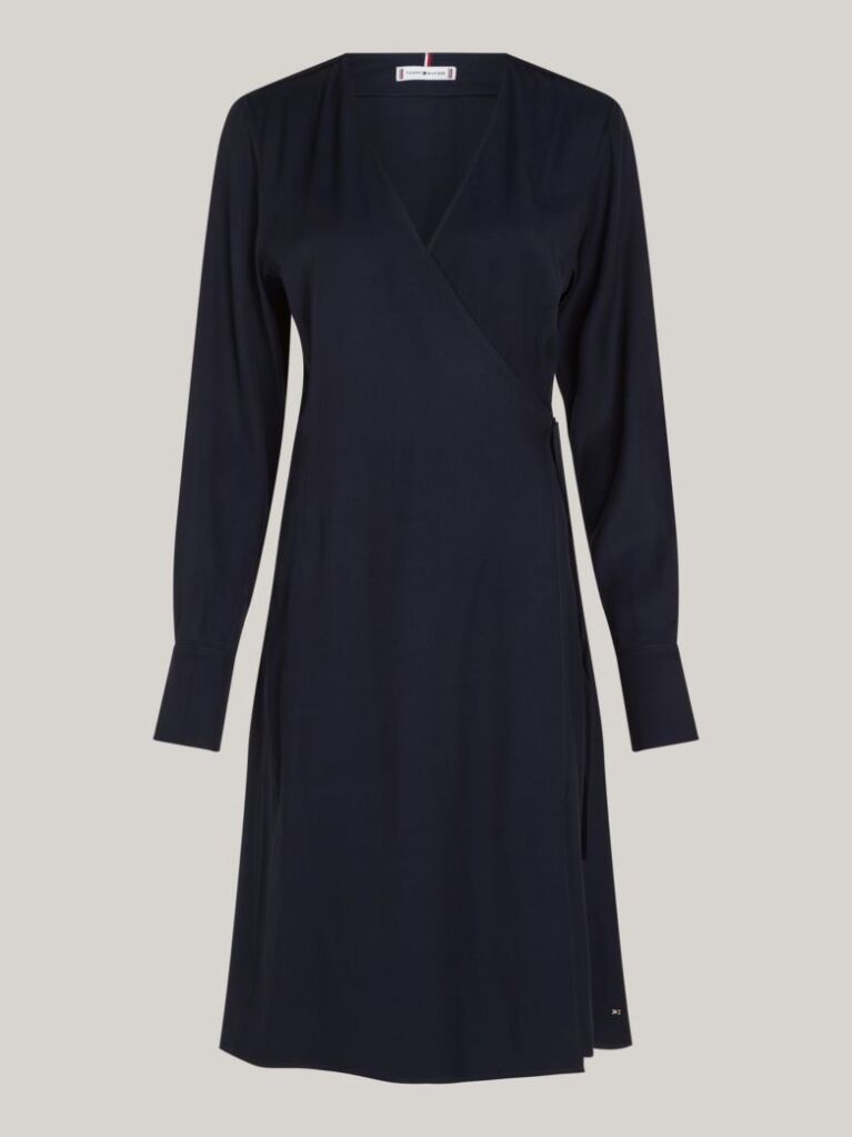 Blue Rochie Wrap Fit And Flare   Femei