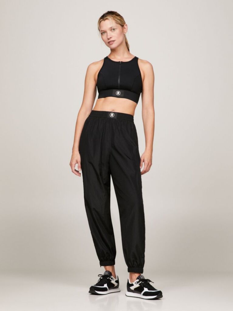 Negru Joggers Relaxed Fit Cu Monograma TH Sport   Femei
