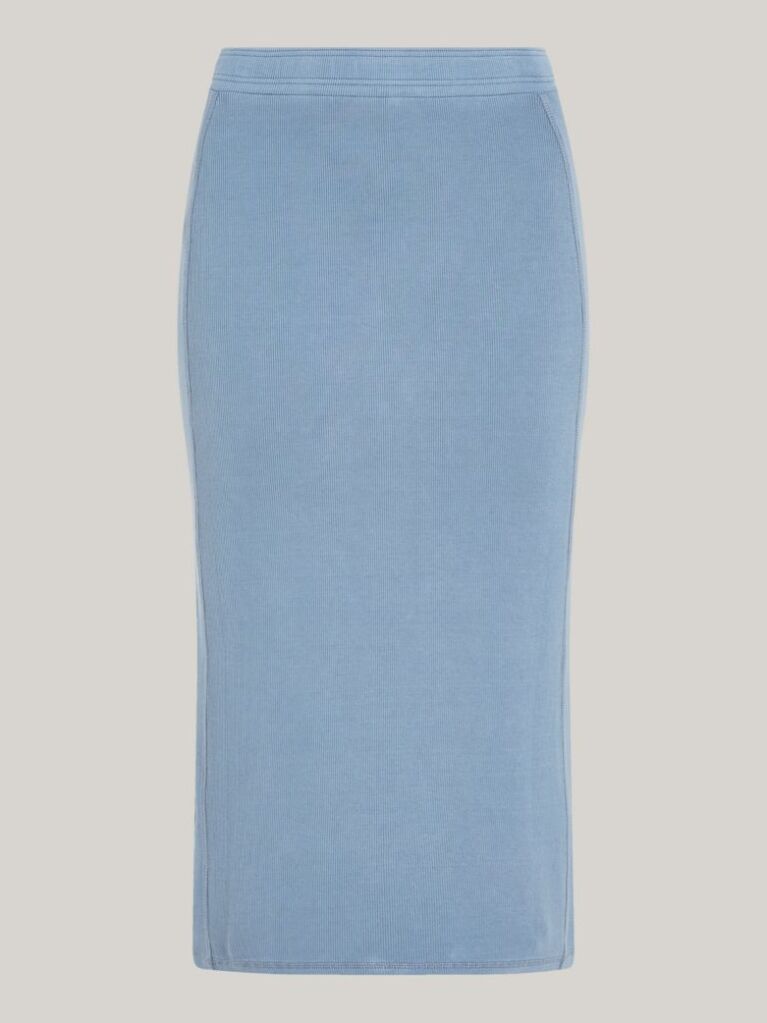 Blue Fusta Creion Midi Garment Dyed  Femei