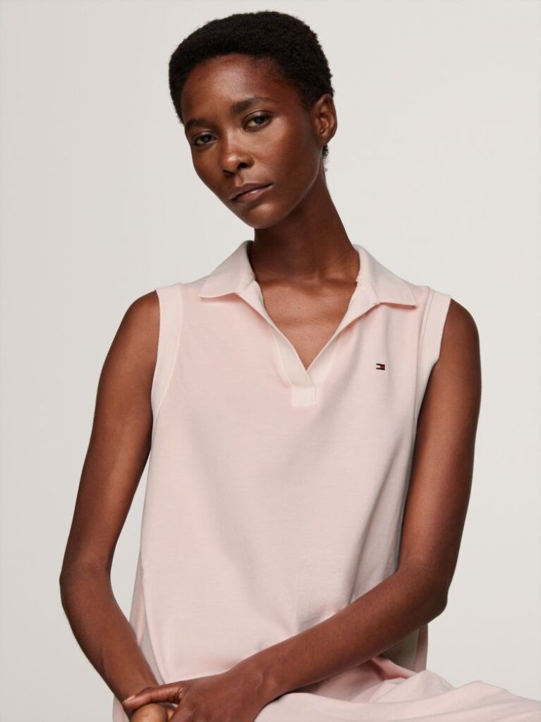 Roz Rochie Polo Fara Maneci  Femei