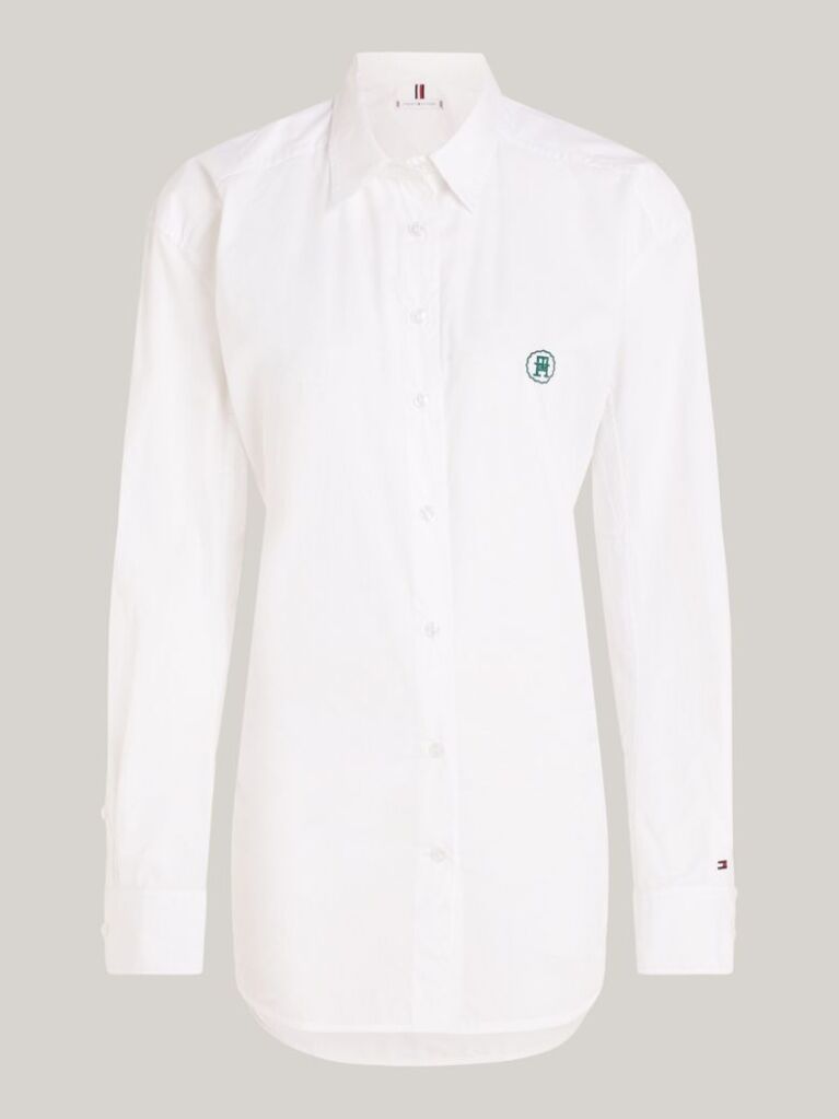 Alb Camasa Regular Fit  Cu Logo TH Monogram  Femei