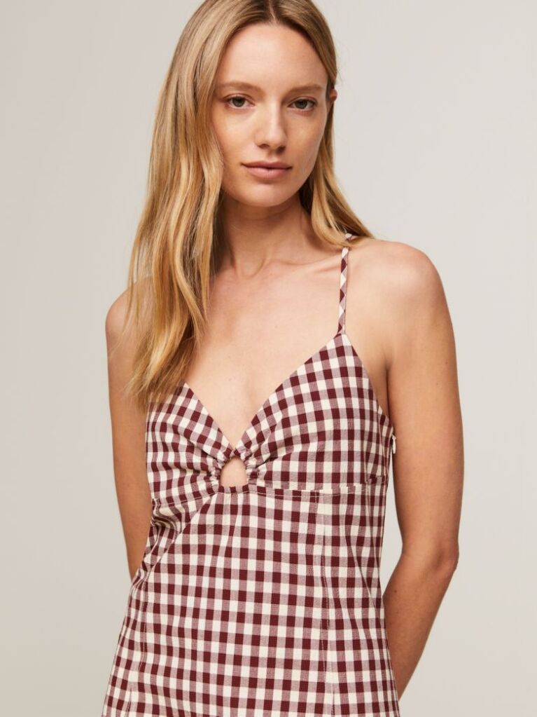 Multi Rochie Cu Bretele Gingham Bodycon  Femei