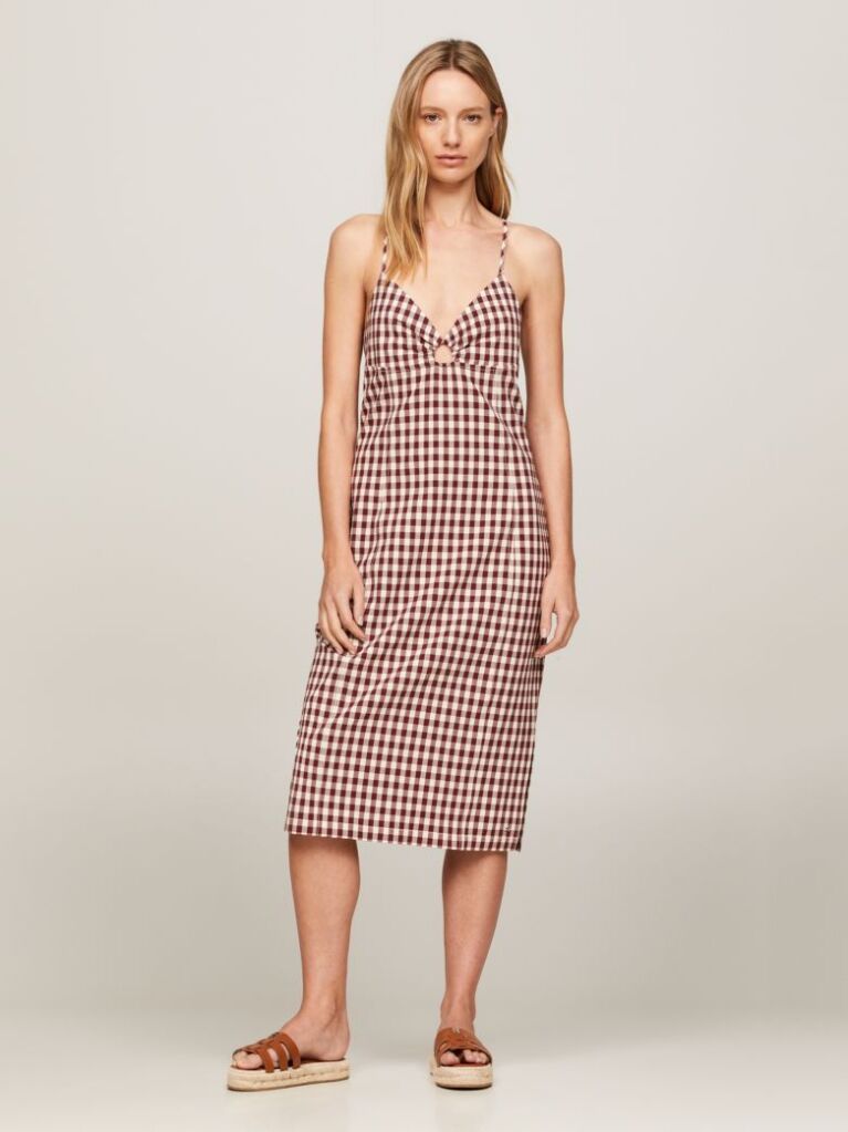 Multi Rochie Cu Bretele Gingham Bodycon  Femei