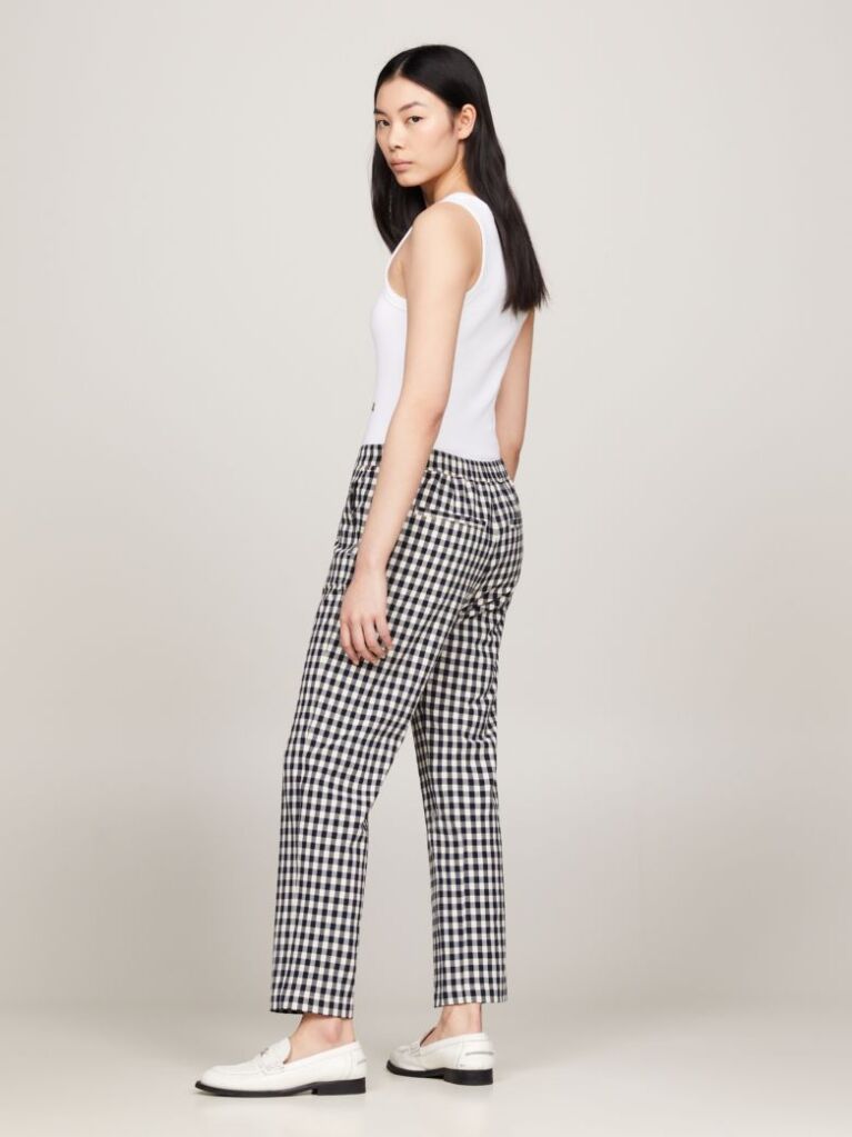 Multi Pantaloni Drepti Gingham Slim Fit  Femei