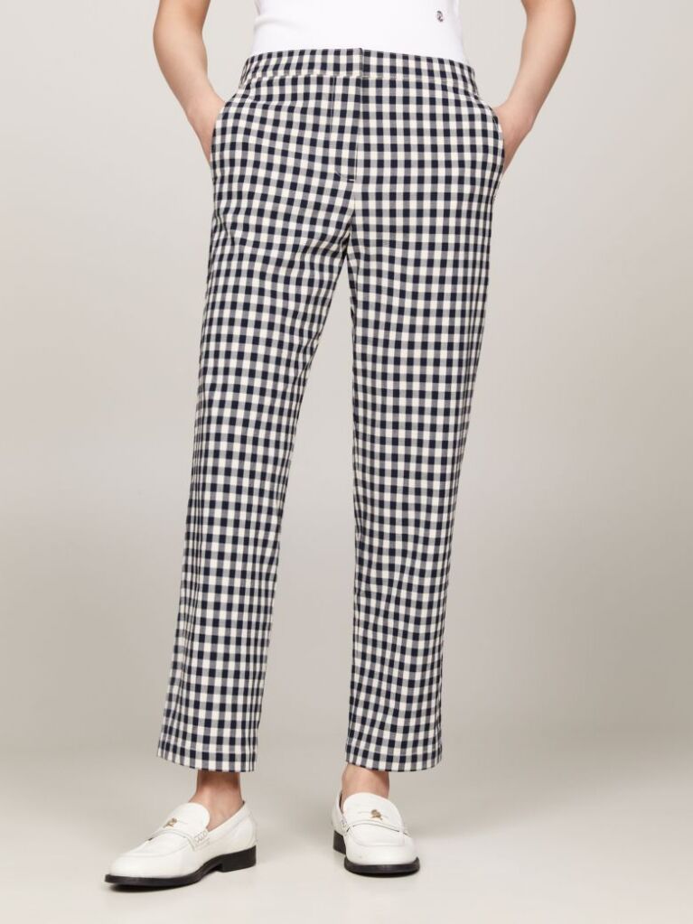 Multi Pantaloni Drepti Gingham Slim Fit  Femei