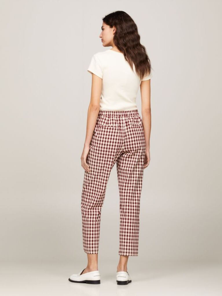 Multi Pantaloni Drepti Gingham Slim Fit  Femei